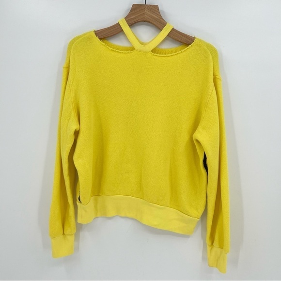 Ben Taverniti Unravel Project Yellow Cutout Terry Sweatshirt Size S - Picture 1 of 7